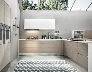 Cucina Moderna Cartesia 02 in melaminico con top finitura Ghiaccio di Home Cucine