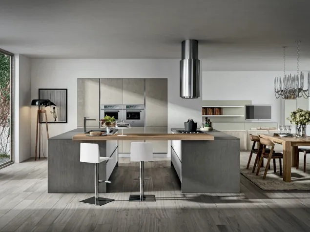 Cucina Moderna con doppia isola Cartesia 04 in melaminico di Home Cucine