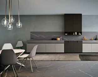 Cucina Moderna lineare Area 22 Gola 02 in essenza Rovere e laccato opaco di Dibiesse