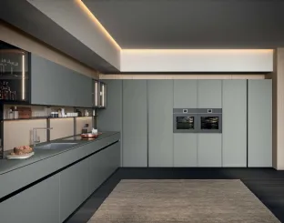 Cucina Moderna GI30 angolare in laccato Grigio opaco di Dibiesse