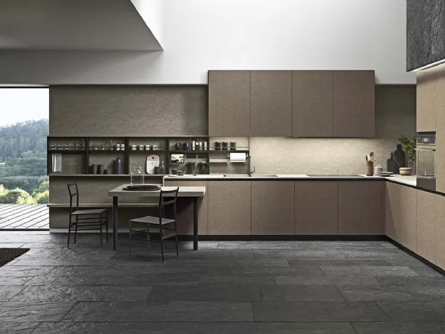 Cucina Moderna con penisola Spring Job 02 in laminato di Dibiesse