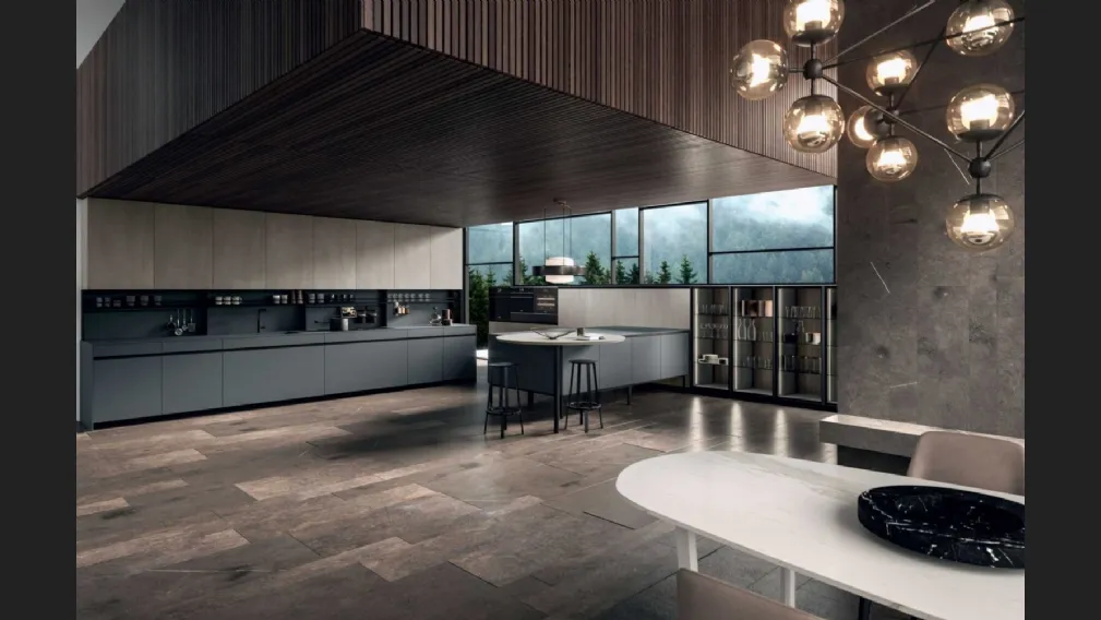Cucina Moderna Dj lineare con penisola di Dibiesse