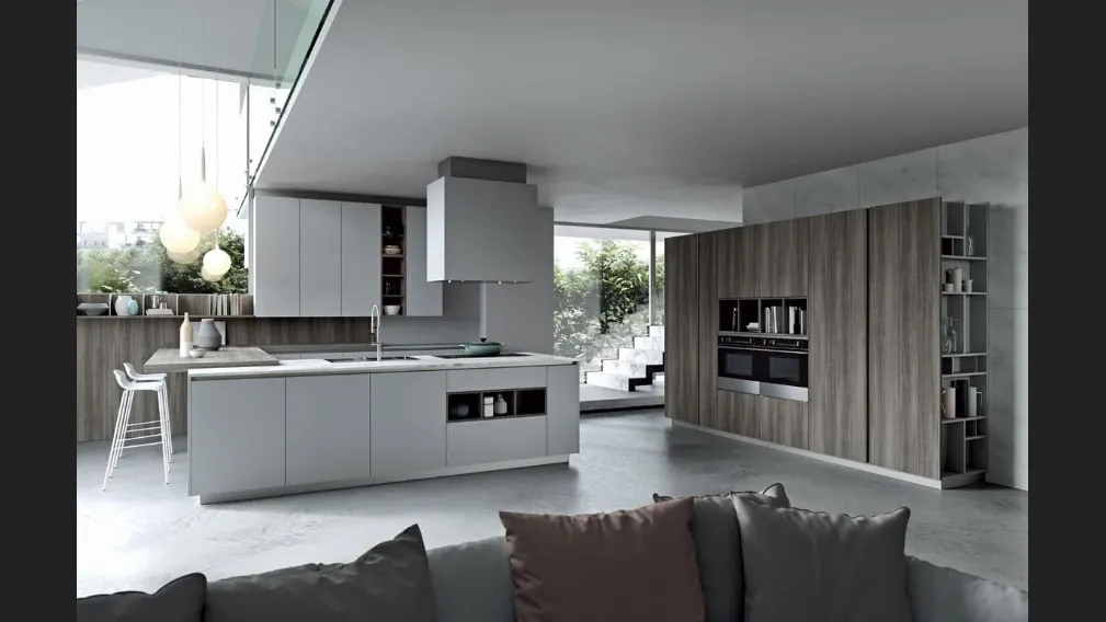 Cucina Moderna Emporio Lab con penisola di Dibiesse