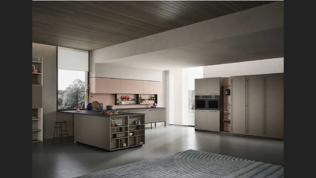 Cucina Moderna Emporio Maniglia con penisola di Dibiesse