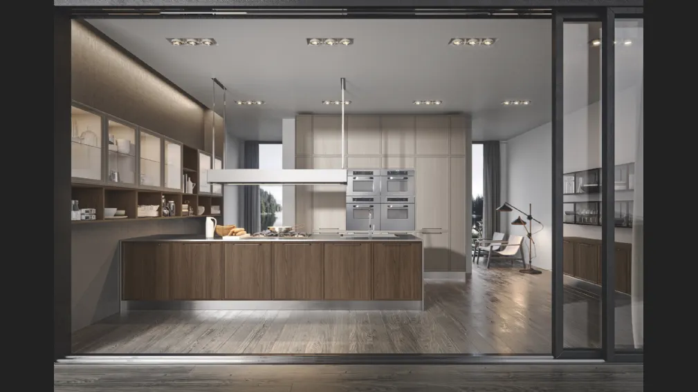 Cucina Moderna Estetica con penisola in frassino di Home Cucine