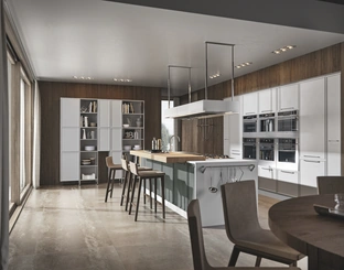 Cucina Moderna in laccato opaco Etica con isola di Home Cucine