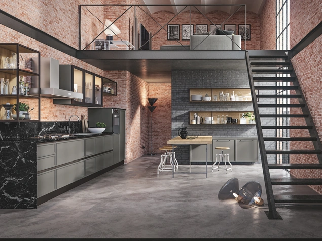 Cucina Moderna Etica lineare in laccato opaco di Home Cucine