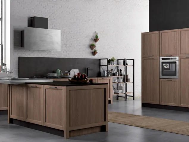 Cucina Moderna con penisola Frame Charme 01 di Nova Cucina