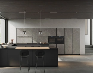 Cucina Moderna con penisola Glass 04 di Arredo3
