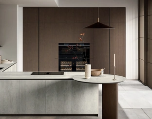 Cucina Moderna in gres con penisola Glass di Arredo3