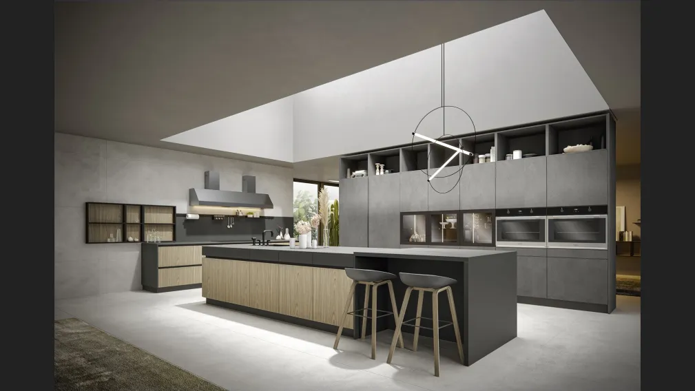 Cucina Moderna Logos con isola di Home Cucine