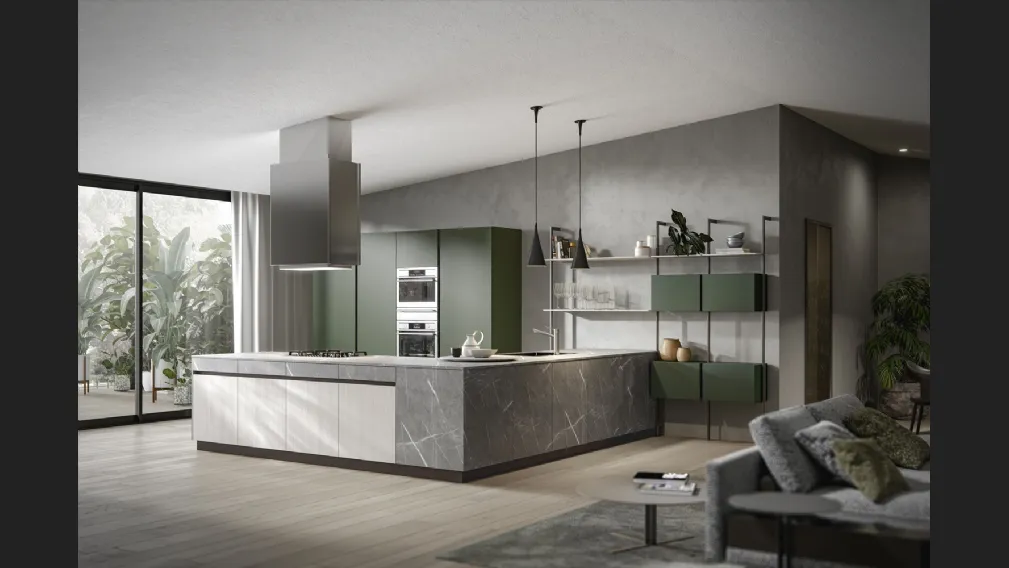 Cucina Moderna Logos con penisola di Home Cucine