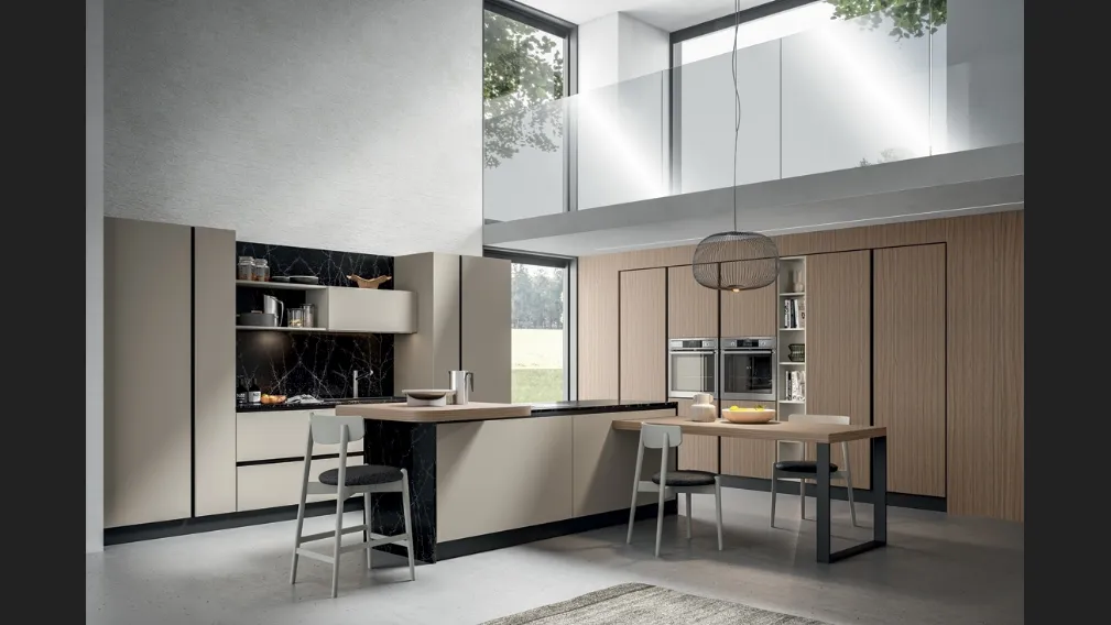 Cucina Moderna Mela con isola di Home Cucine