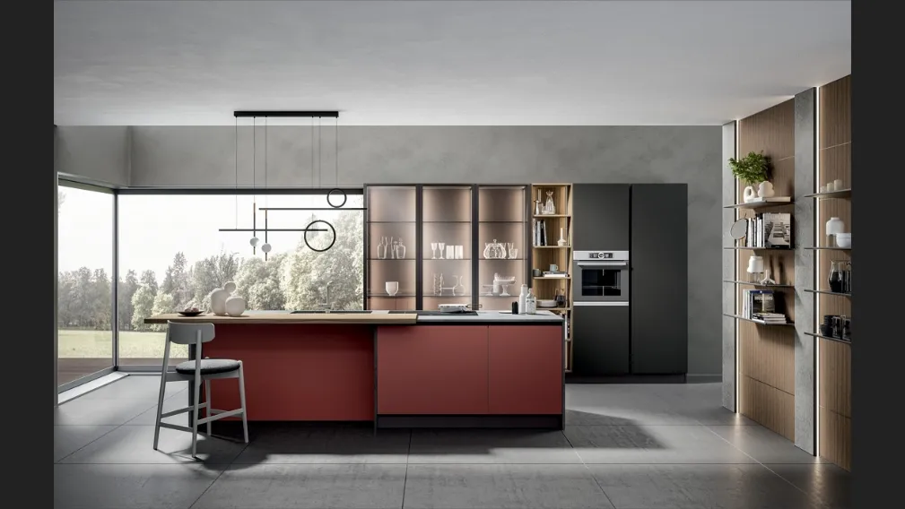 Cucina Moderna Mela con isola di Home Cucine