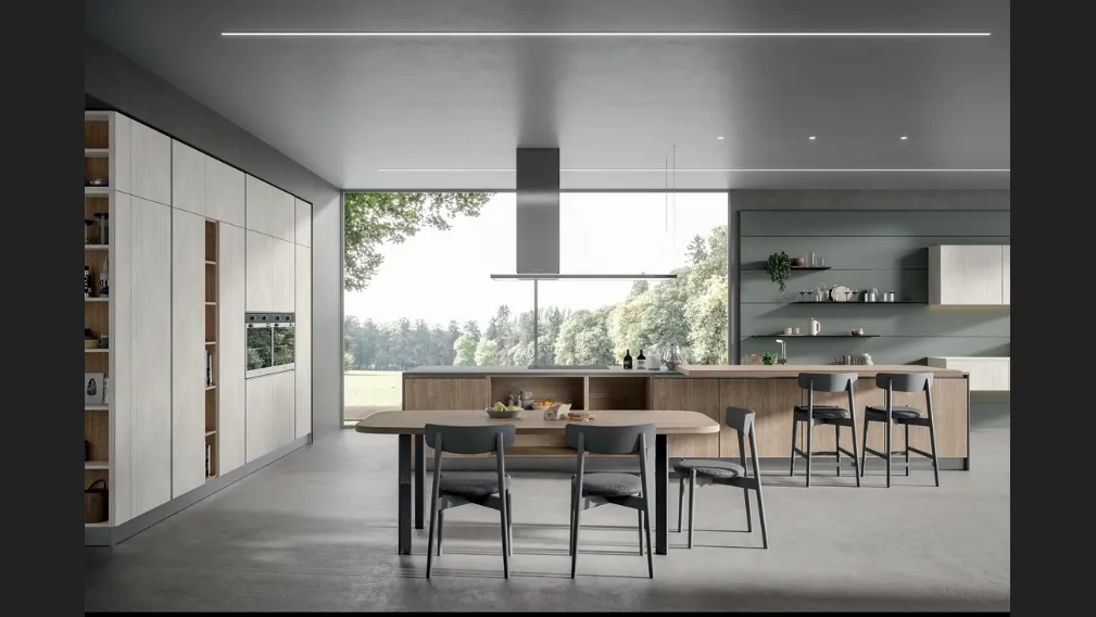 Cucina Moderna Mela con isola di Home Cucine