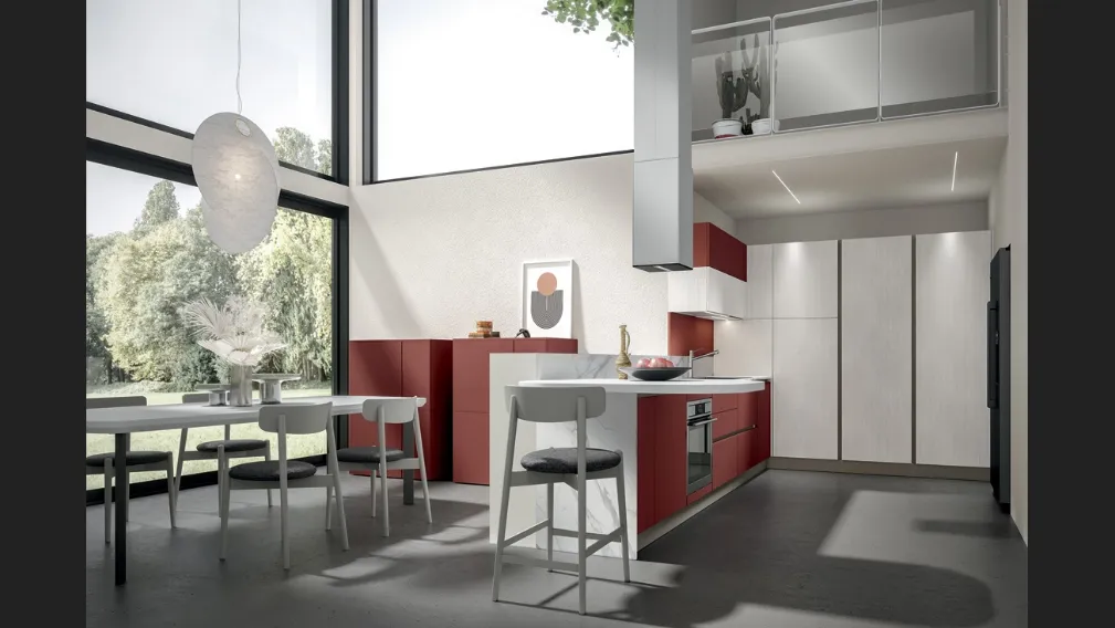 Cucina Moderna Mela con penisola di Home Cucine