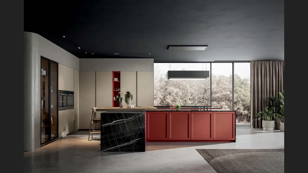 Cucina Moderna Nexa con isola in laccato di Home Cucine