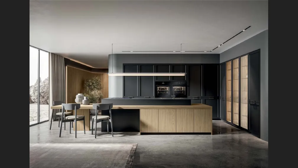 Cucina Moderna Nexa con isola in laccato e laminato di Home Cucine
