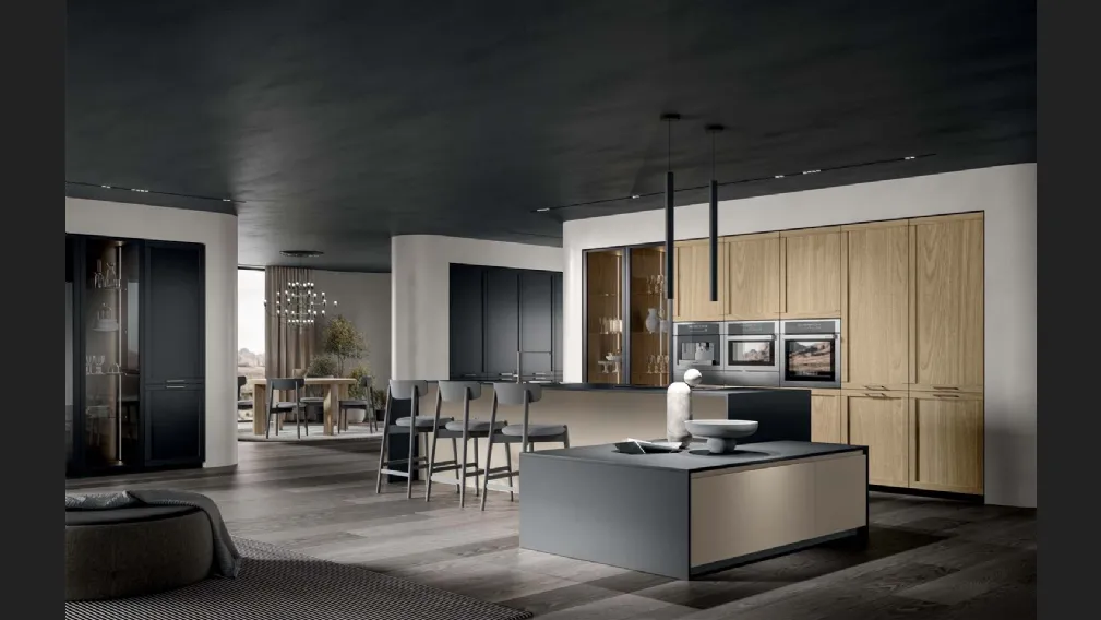 Cucina Moderna Nexa con isola in laccato e laminato di Home Cucine