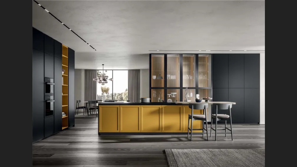 Cucina Moderna Nexa con isola in laccato di Home Cucine