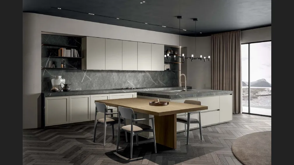 Cucina Moderna Nexa con isola in laccato di Home Cucine