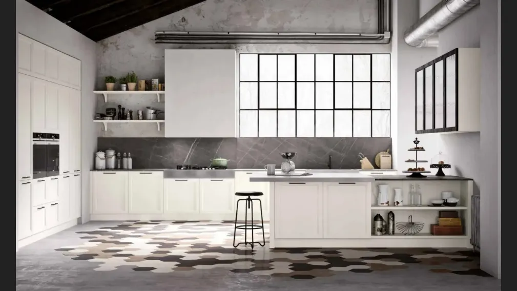 Cucina Moderna angolare con penisola Frame Charme 1 di Nova Cucina