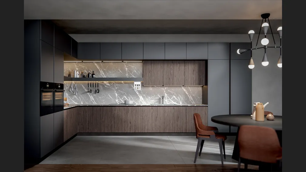 Cucina Moderna Palù angolare in PVC di Home Cucine