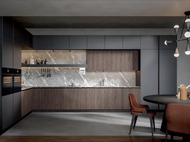 Cucina Moderna Palù angolare in PVC di Home Cucine