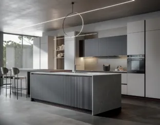 Cucina Moderna Palù con penisola in PVC di Home Cucine