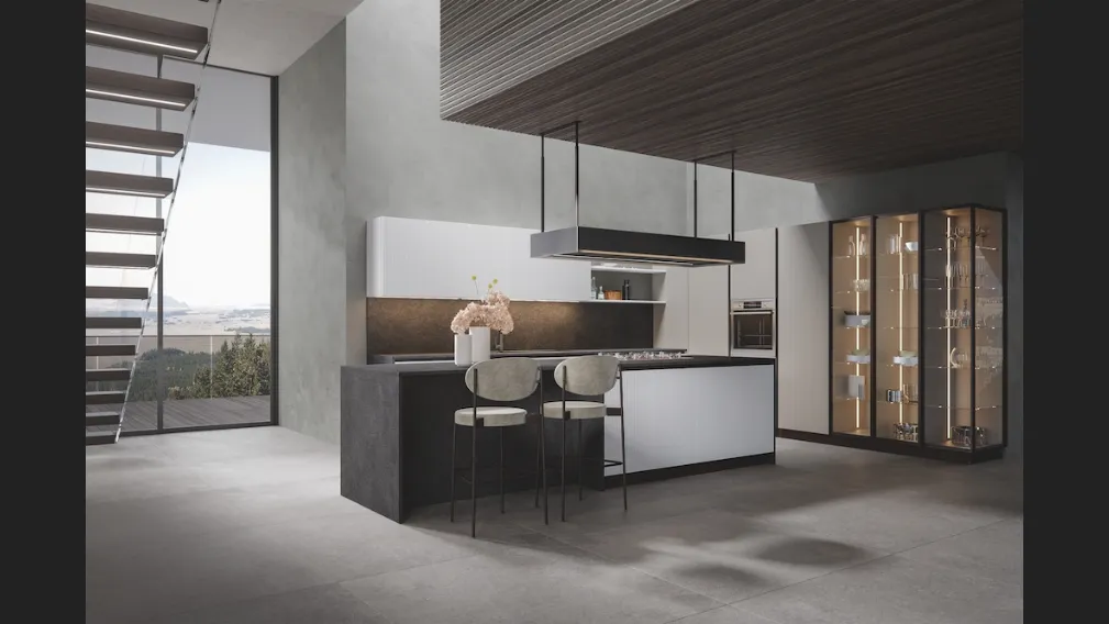 Cucina Moderna Palù con isola in PVC di Home Cucine