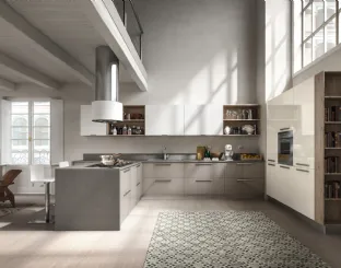 Cucina Moderna con penisola Reflexa 01 in laminato di Home Cucine