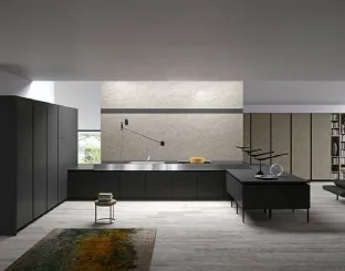 Cucina Moderna Vestimi in Fenix Ingo Nero con penisola di Dibiesse