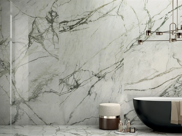 Piastrelle effetto marmo Noblesse Calacatta Emerald di Lea Ceramiche