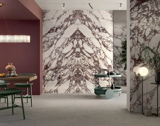 Piastrelle effetto marmo Noblesse Viola Arabesque di Lea Ceramiche